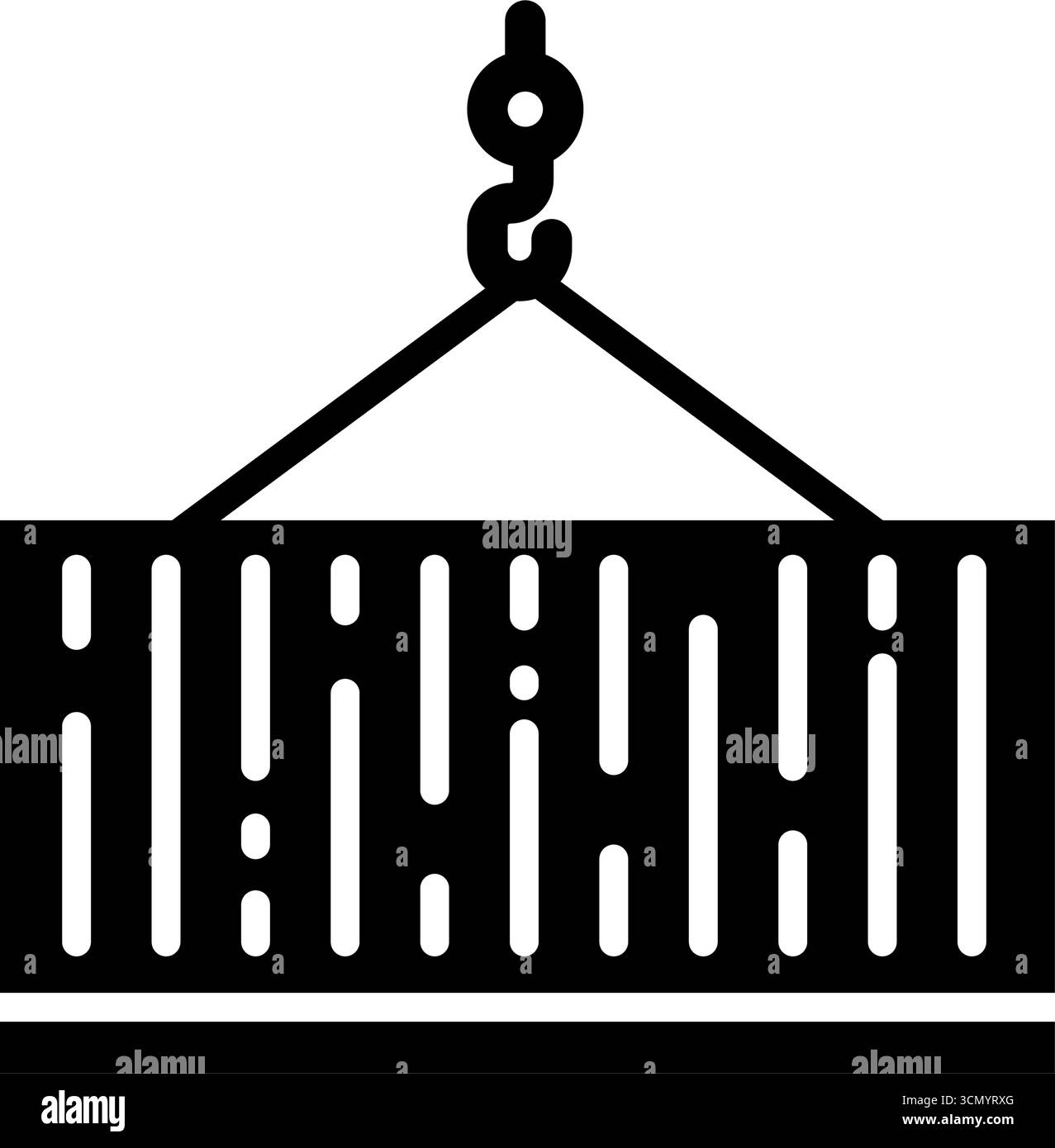 Lifting a cargo container with a crane - vector icon Stock Vector Image ...