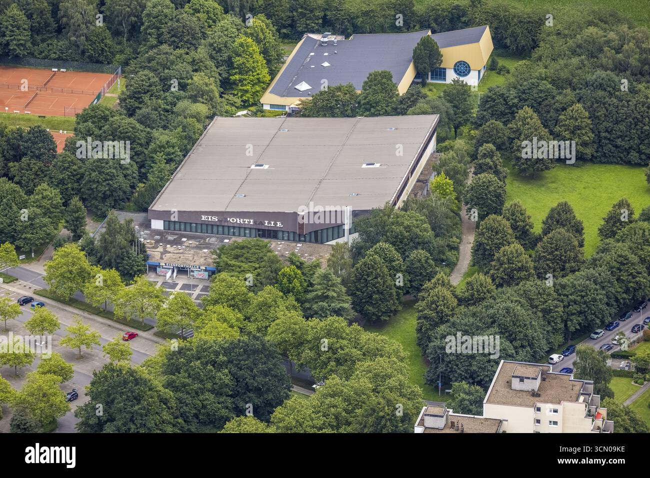 Unna Aerial view, ice rink Unna, swimming rink Unna, Koenigsborn, Unna, Ruhr ...