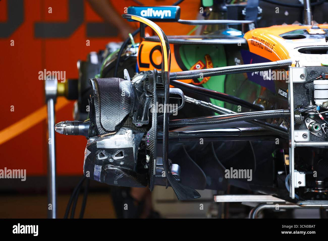 McLaren F1 Team MCL39, mechanical detail front suspension during the ...