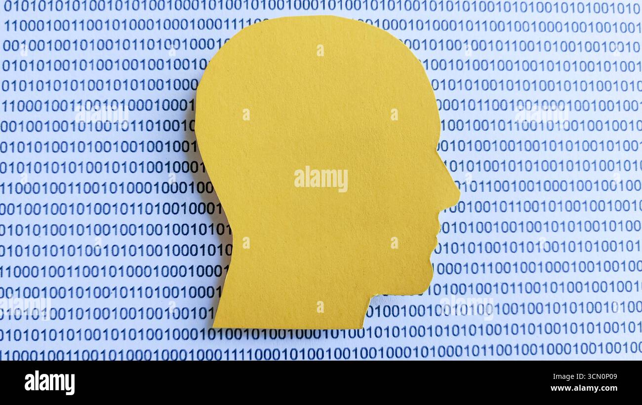 A Human Mind of Binary Code Stock Photo
