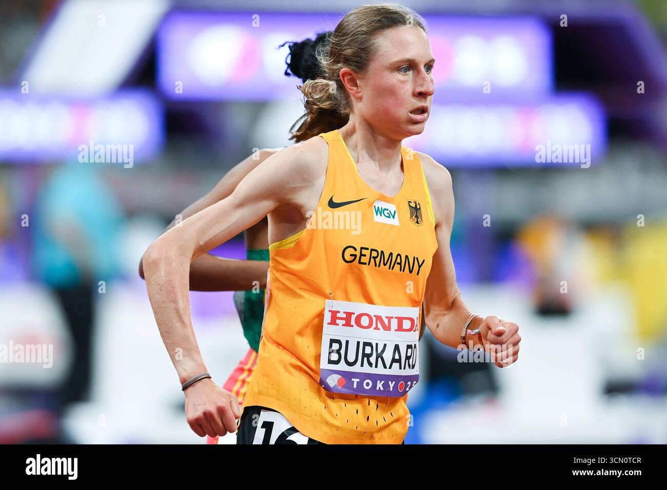 Elena Burkard (Germany) during the 5000 metres heats run during the ...