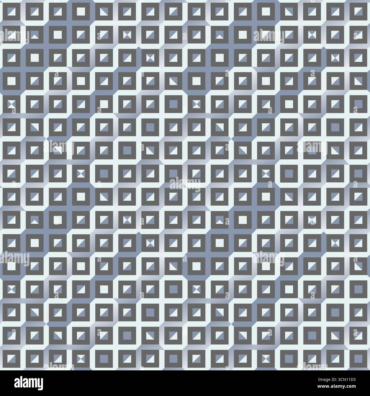 Seamless geometric pattern with isometric cube tiles in gray tones. Stock Vector
