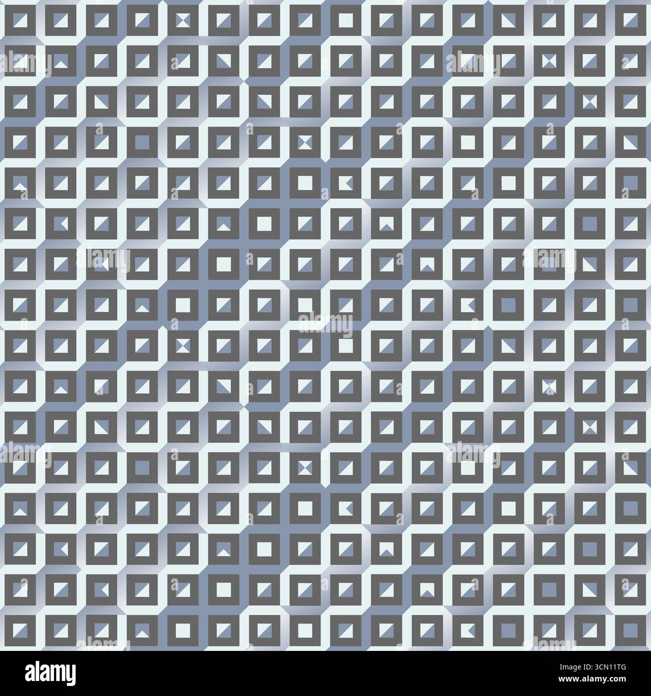 Seamless geometric pattern with isometric cube tiles in gray tones. Stock Vector