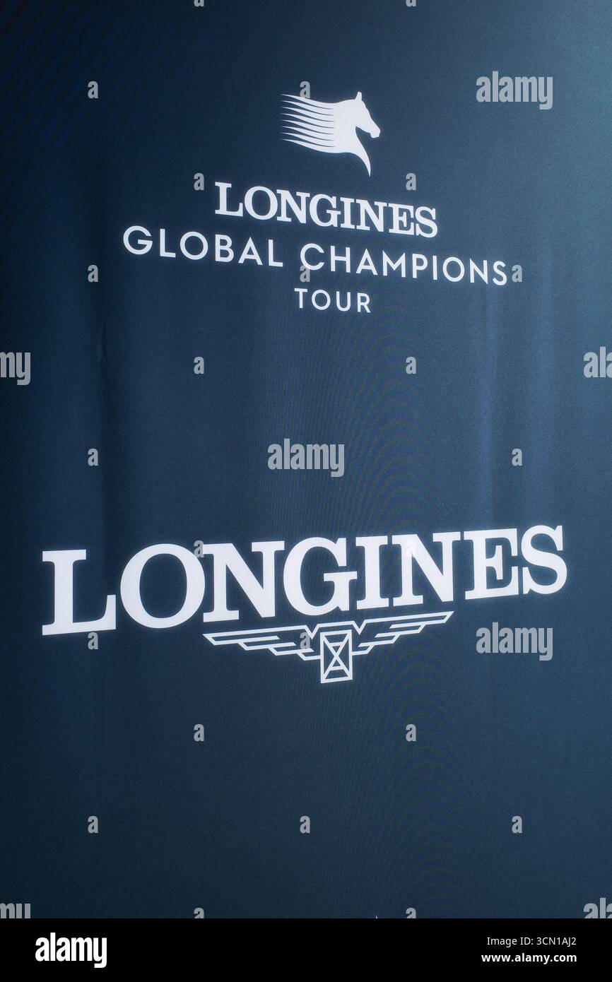 Longines brand logo is seen at the 2025 Longines Global Champions Tour