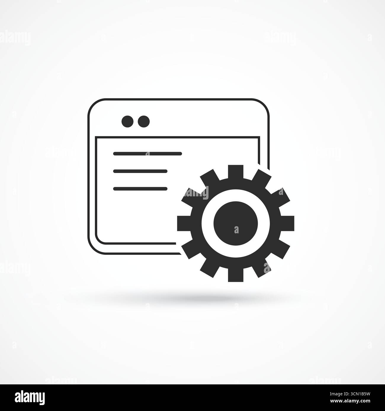 ERP system, Enterprise resource planning solid outline in white background. Business automation and innovation Vector icon, ERP Software System for AI Stock Vector