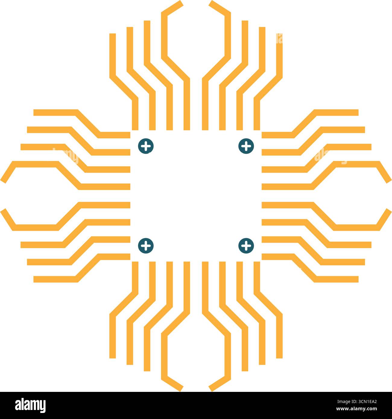 Modern microchip and circuit icon design illustration Stock Vector