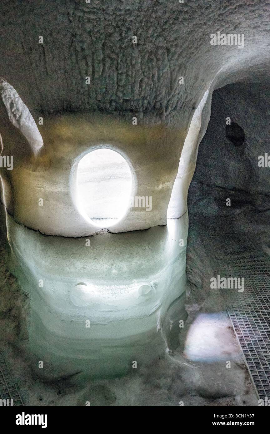 Perlan Inside Inside the ice cave in Perlan museum in Reykjavik, Iceland Stock Photo ...