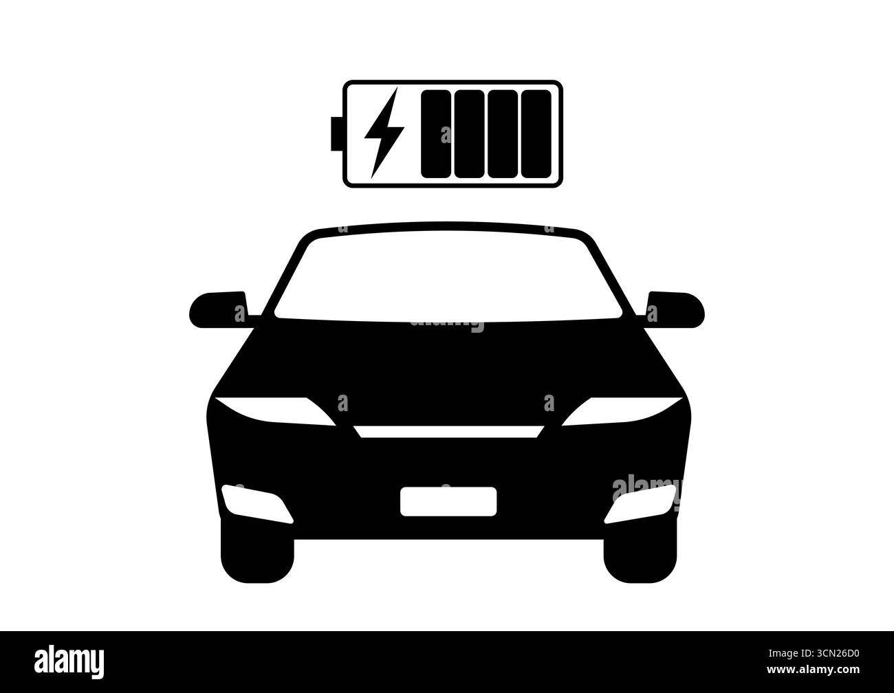 Electric Car. EV Car Symbol. Electric Car. EV Charging Station. Green Energy or Eco-friendly Concept. Vector Illustration. Stock Vector