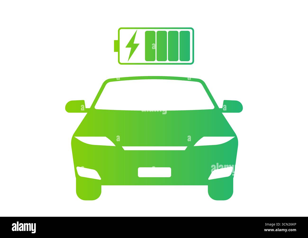 Ev Vector Green Electric Car. EV Car Symbol. Electric Car at Charging Station. Green ...