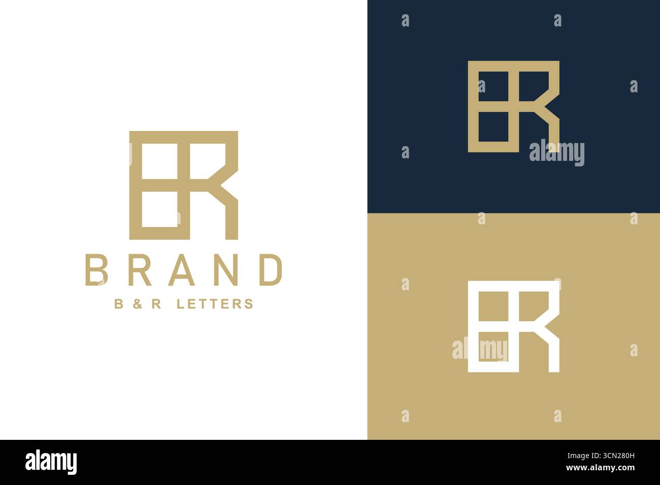 simple br logo design Vector illustration template Stock Vector
