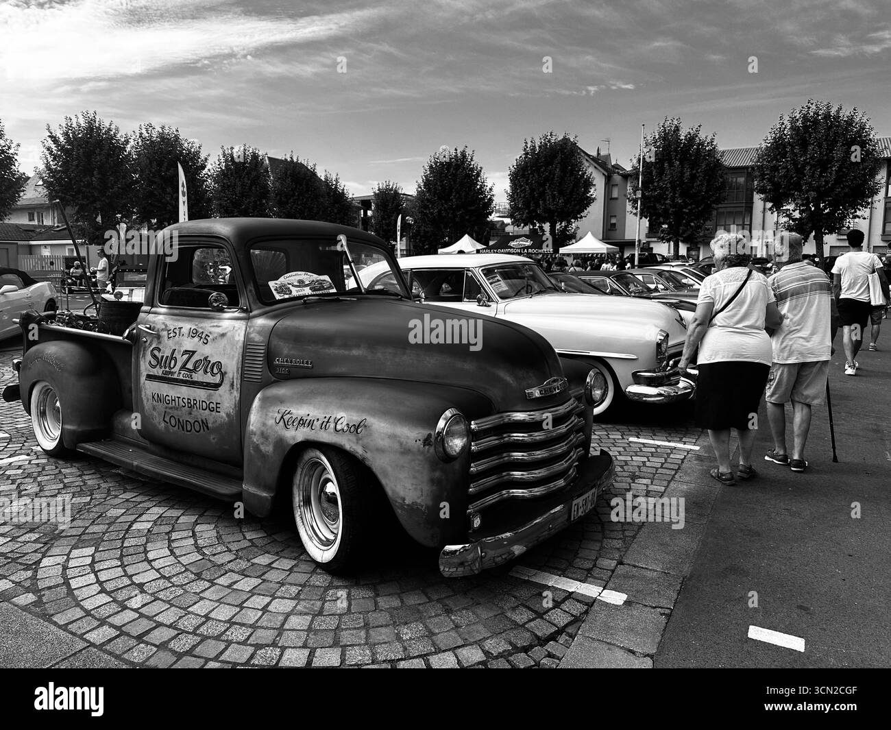 Classic Car Gathering at Châtelaillon-Plage, France Stock Photo