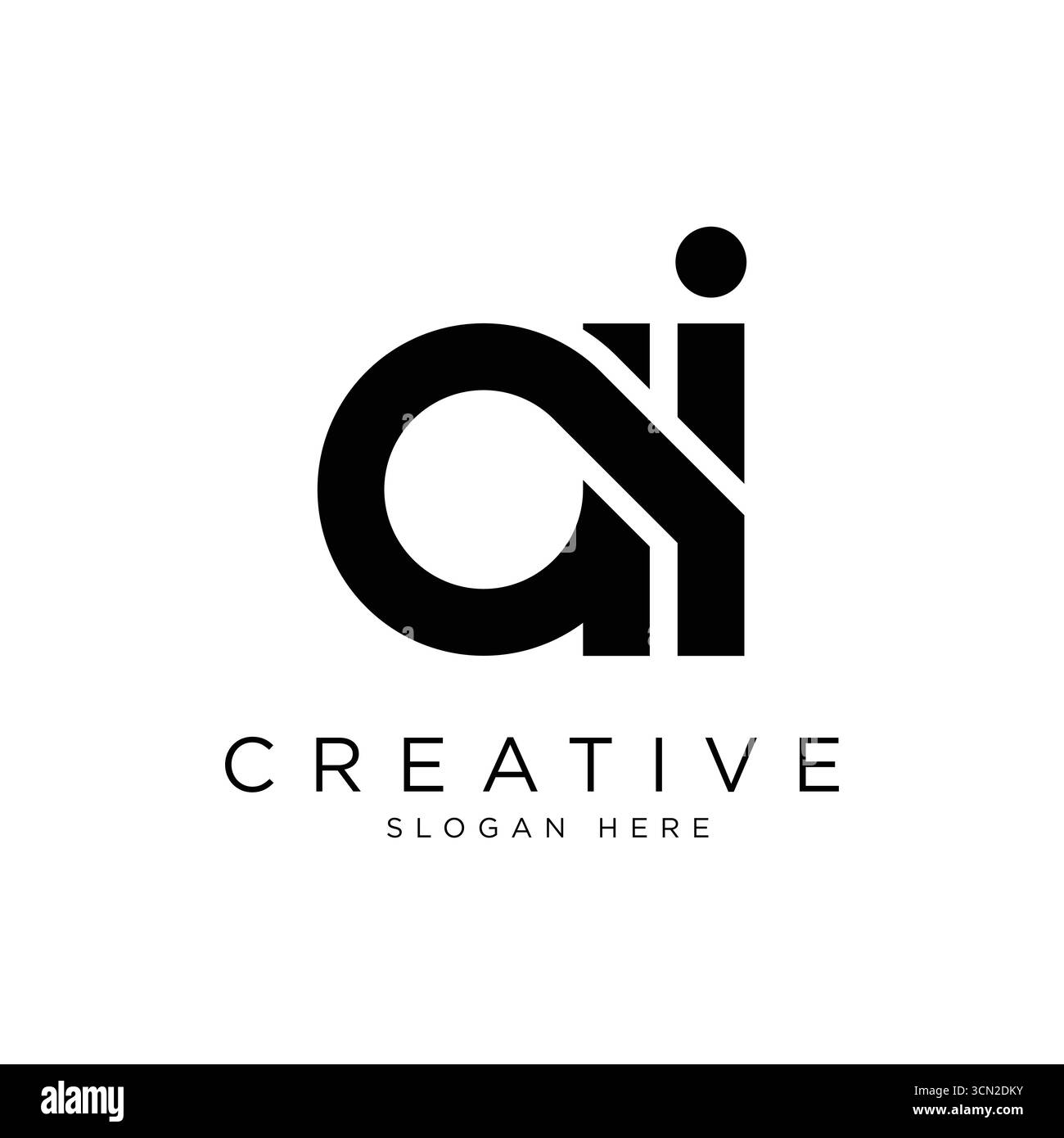 Ai minimal logo design Black and White Stock Photos & Images - Alamy