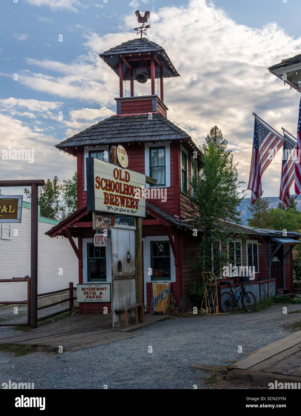 Winthrop, WA - 28 August 2025: Old Schoolhouse Brewery in the historic western town in Washington State Stock Photo