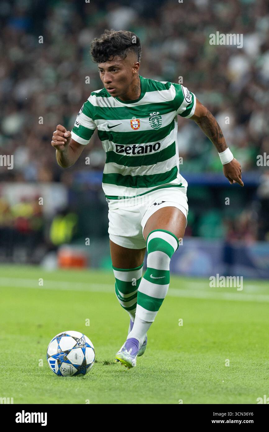 September 18, 2025. Lisbon, Portugal. Sporting forward from Brazil ...