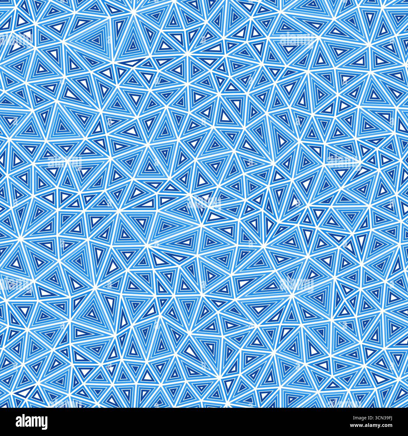 Triangulation geometric shapes background. Compact triangles size. Multiple repeated inner triangles. Single color tone style. Repeatable pattern. Stock Vector