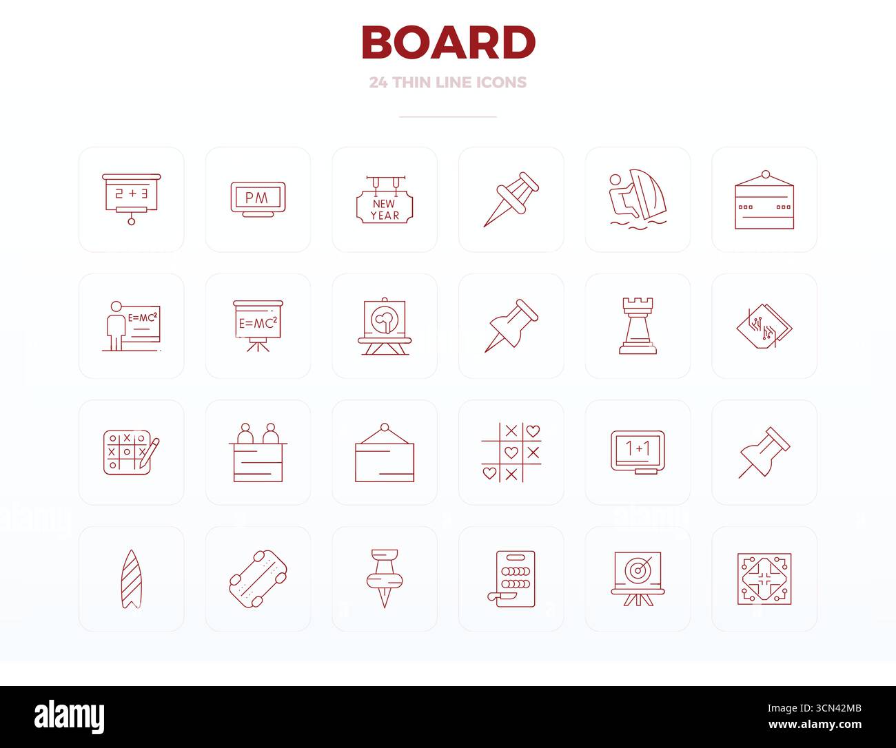 Expertly designed 24 Thin Line PIXEL perfect vector icons for Board ...