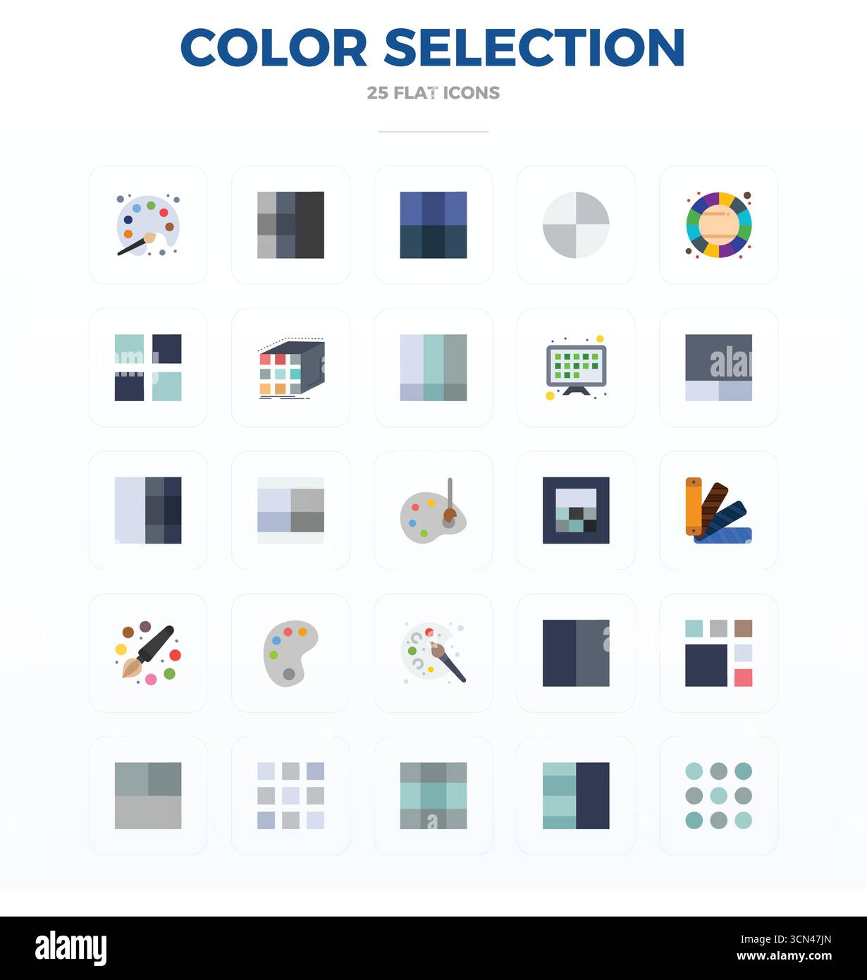 Beautifully rendered 25 Flat PIXEL perfect vector icons for Color ...