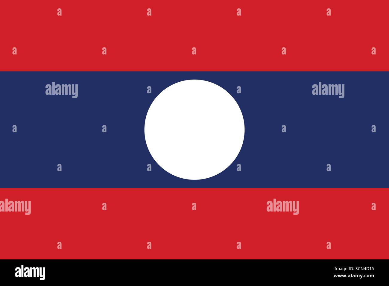 Laos national flat vector flag illustration. Perfect for education, creative, and media use. Stock Vector