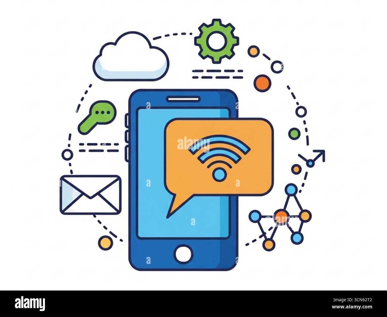 Tech and Digital Communication Vector Icon - Network Transformation ...