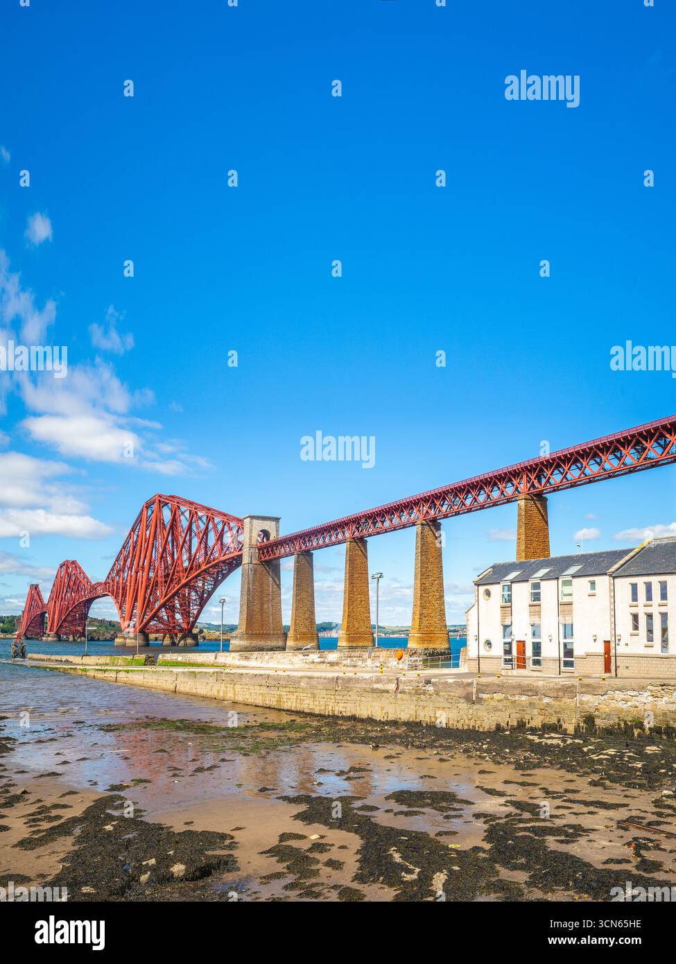 Forth Bridge across Firth of Forth in Edinburgh, UK Stock Photo