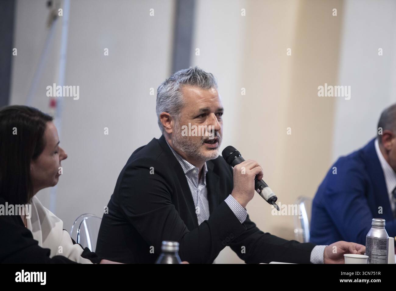 Milan, Palazzo Reale Press Conference for the 'Leonora Carrington' exhibition: photos by curator Carlos Martín Stock Photo