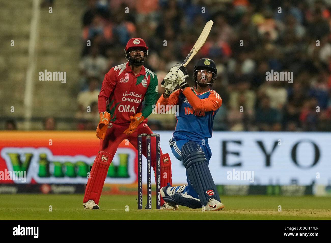 India's Tilak Varma plays a shot during the Asia Cup cricket match ...