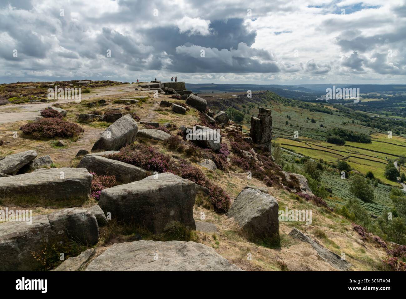 Curbar Edge a gritstone landscape in the peak District national park ...