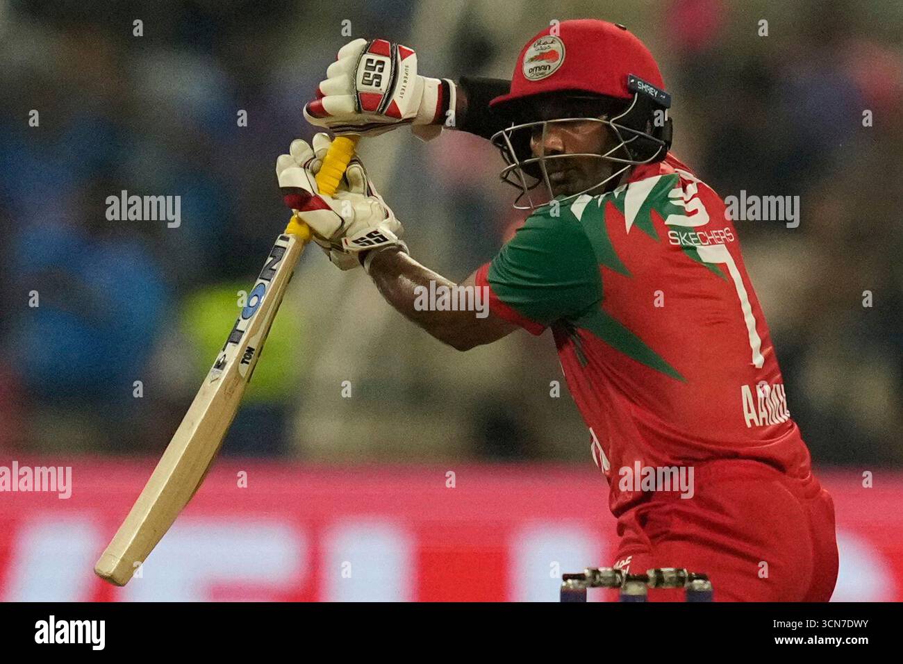 Oman's Aamir Kaleem plays a shot during the Asia Cup cricket match ...