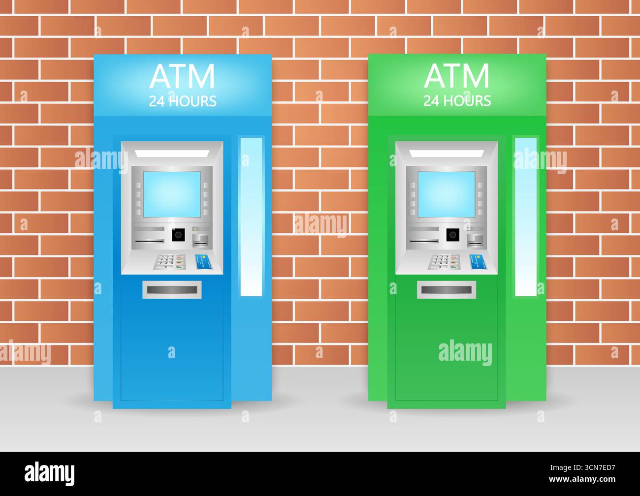 ATM - Automated Teller Machine on Wall. Vector Illustration Stock ...