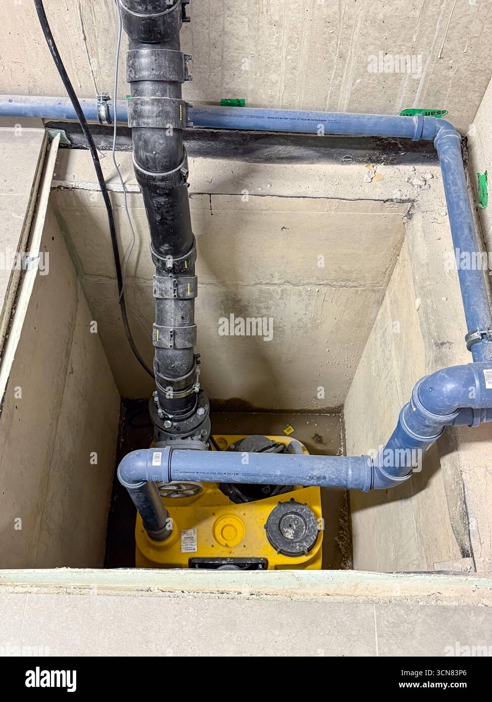 Lifting System In A Basement Shaft In A Shell Of An Apartment Building ...