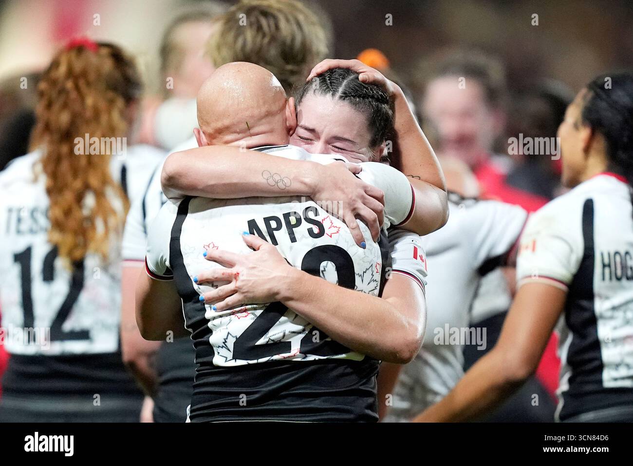 Canada's Alysha Corrigan (right) and Olivia Apps celebrate after the ...