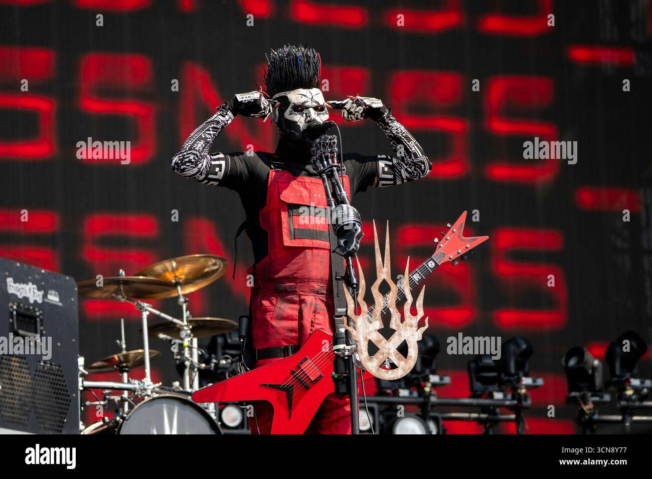 Xer0 of Static-X performs during the Louder Than Life music festival on ...