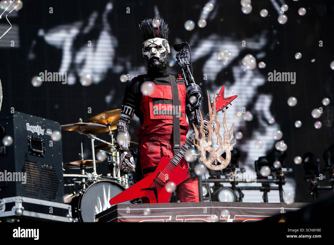 Xer0 of Static-X performs during the Louder Than Life music festival on ...