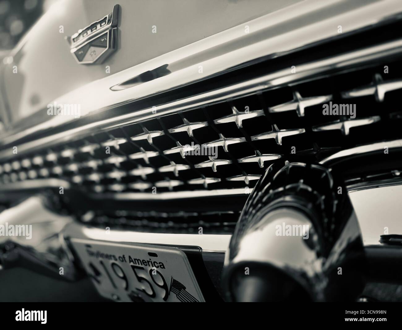 1959 ford galaxie grille - Smartphone Captured Stock Image
