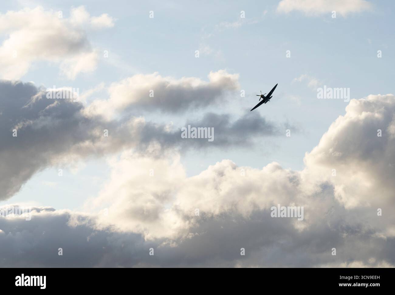 Spitfire flying over Windermere, Lake District, Cumbria, England, United Kingdom Stock Photo