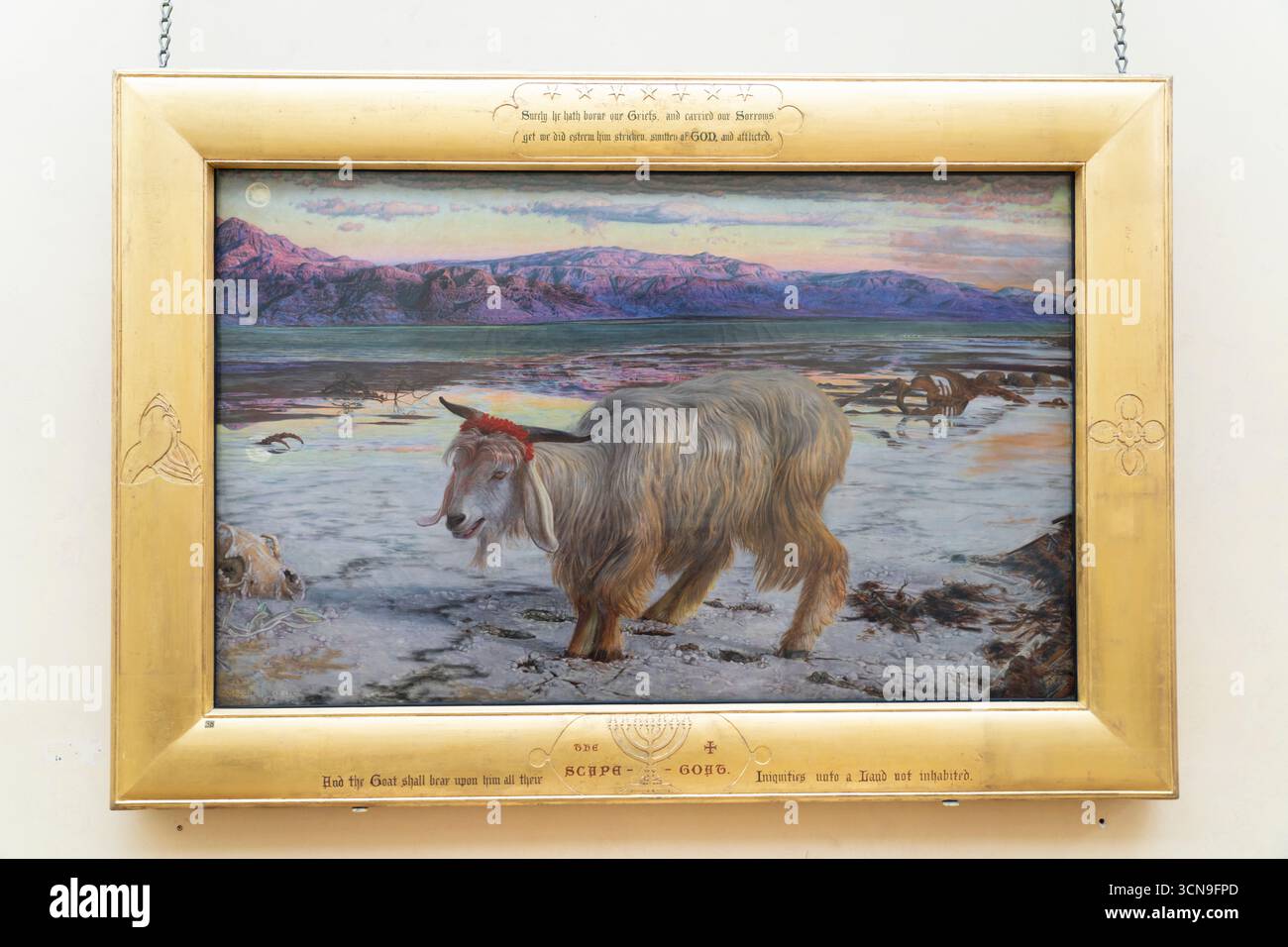 William Holman Hunt The Scapegoat painting on display at Lady Lever Art Gallery, Port Sunlight, United Kingdom Stock Photo