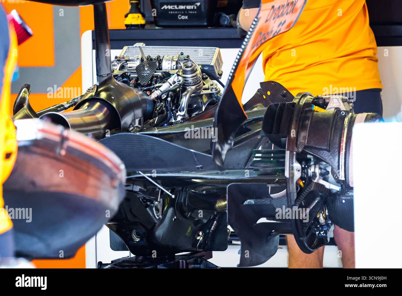 McLaren F1 Team MCL39, mechanical detail of rear power train, gearbox ...