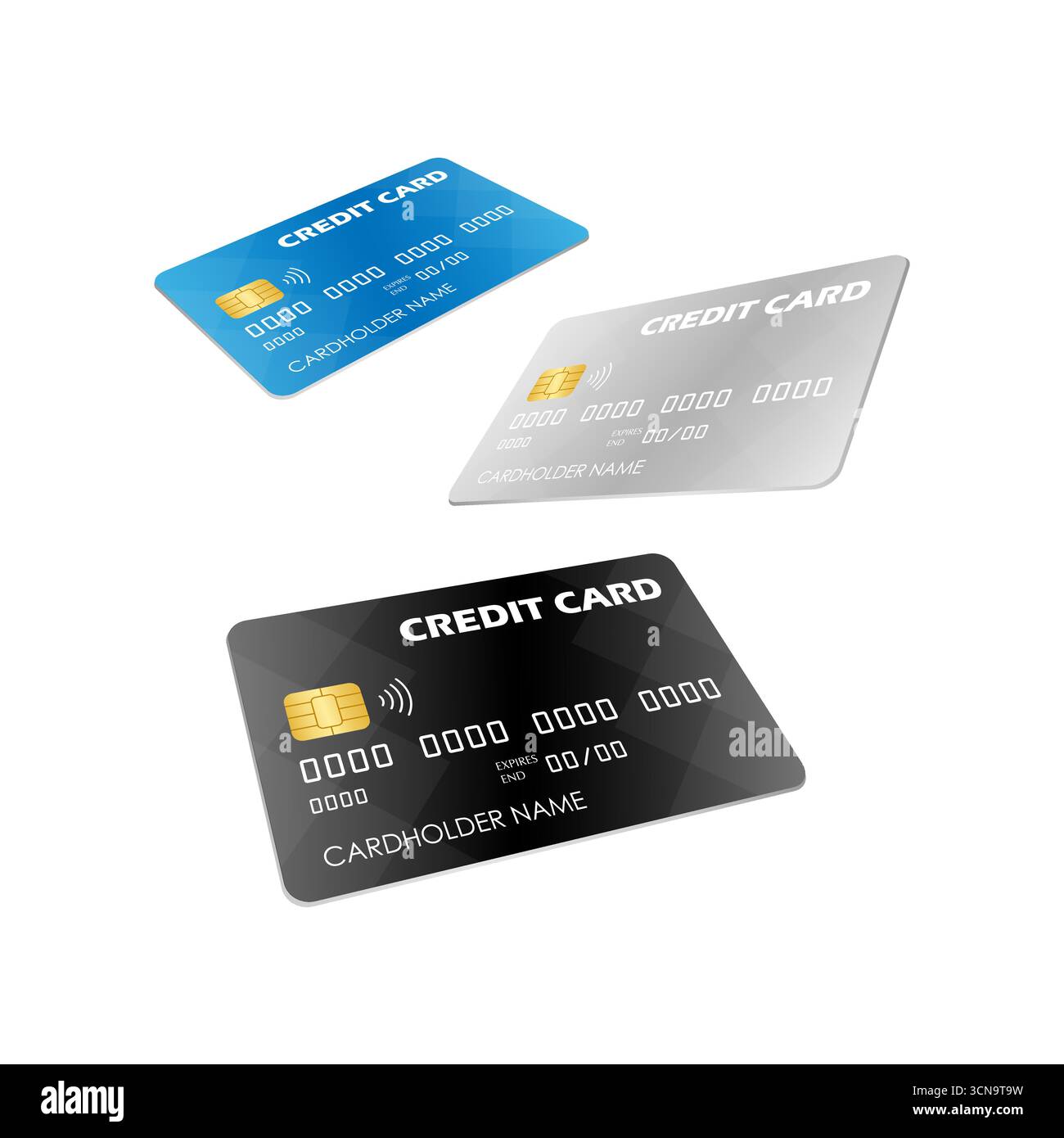 Credit Card, Debit Card or ATM Card. Vector Illustration Isolated on ...