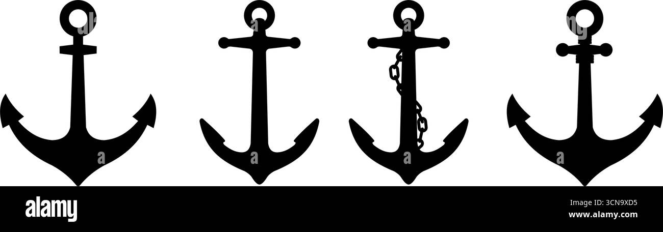 Set of four different anchor black icons Stock Vector Image & Art - Alamy