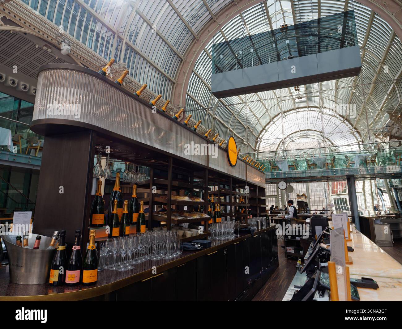 Interior of The Royal Opera House with its glass and steel structure ...