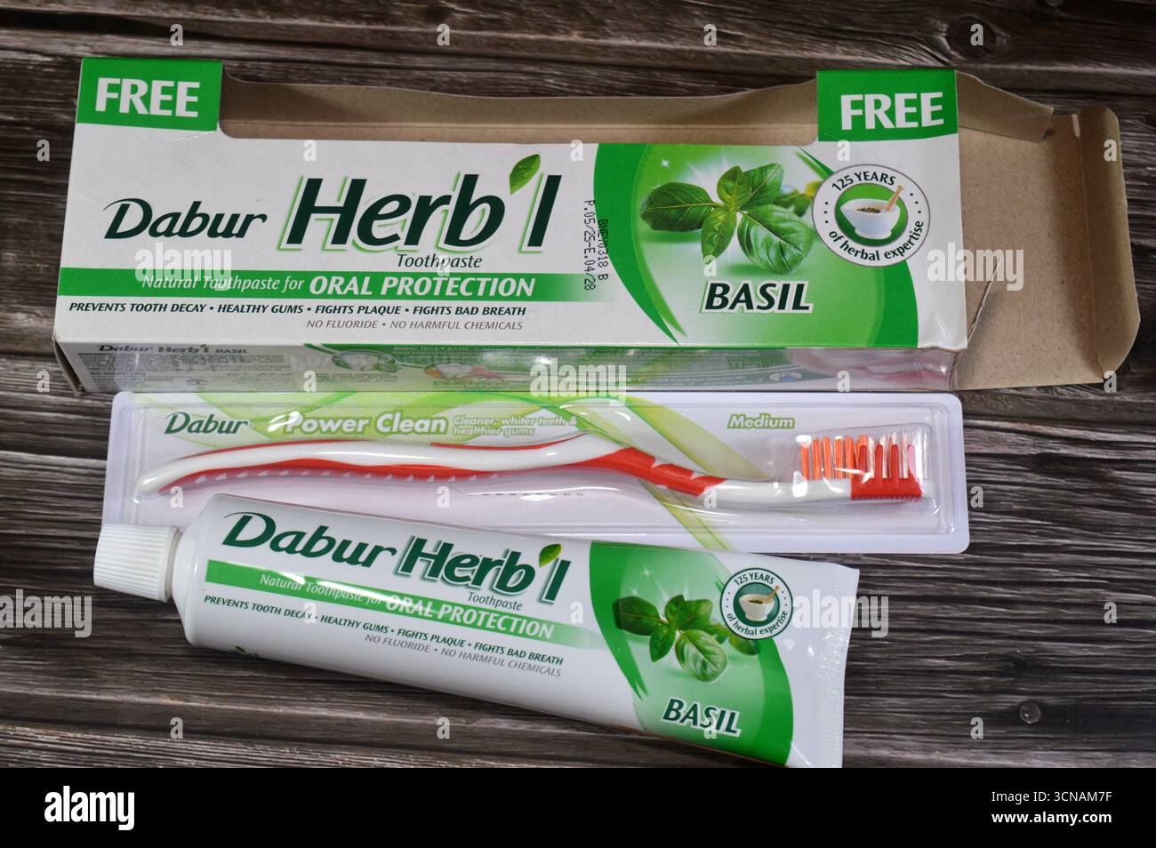 Cairo, Egypt, September 1 2025: Basil oral protection Dabur Herb'l ...