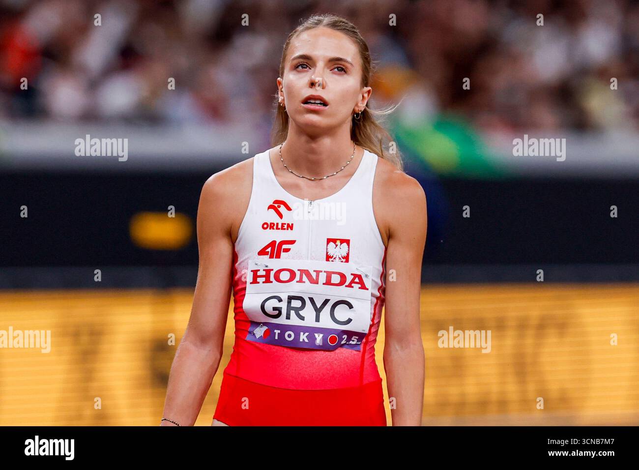 Polish Rinner Anna Gryc of Poland during the Women's 4x400 Metres Relay during World ...