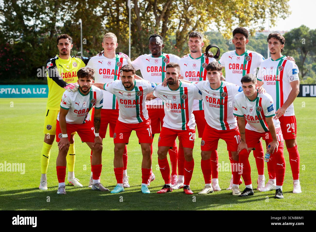 CS Maritimo players pose for a team photo before the start of the Taca ...