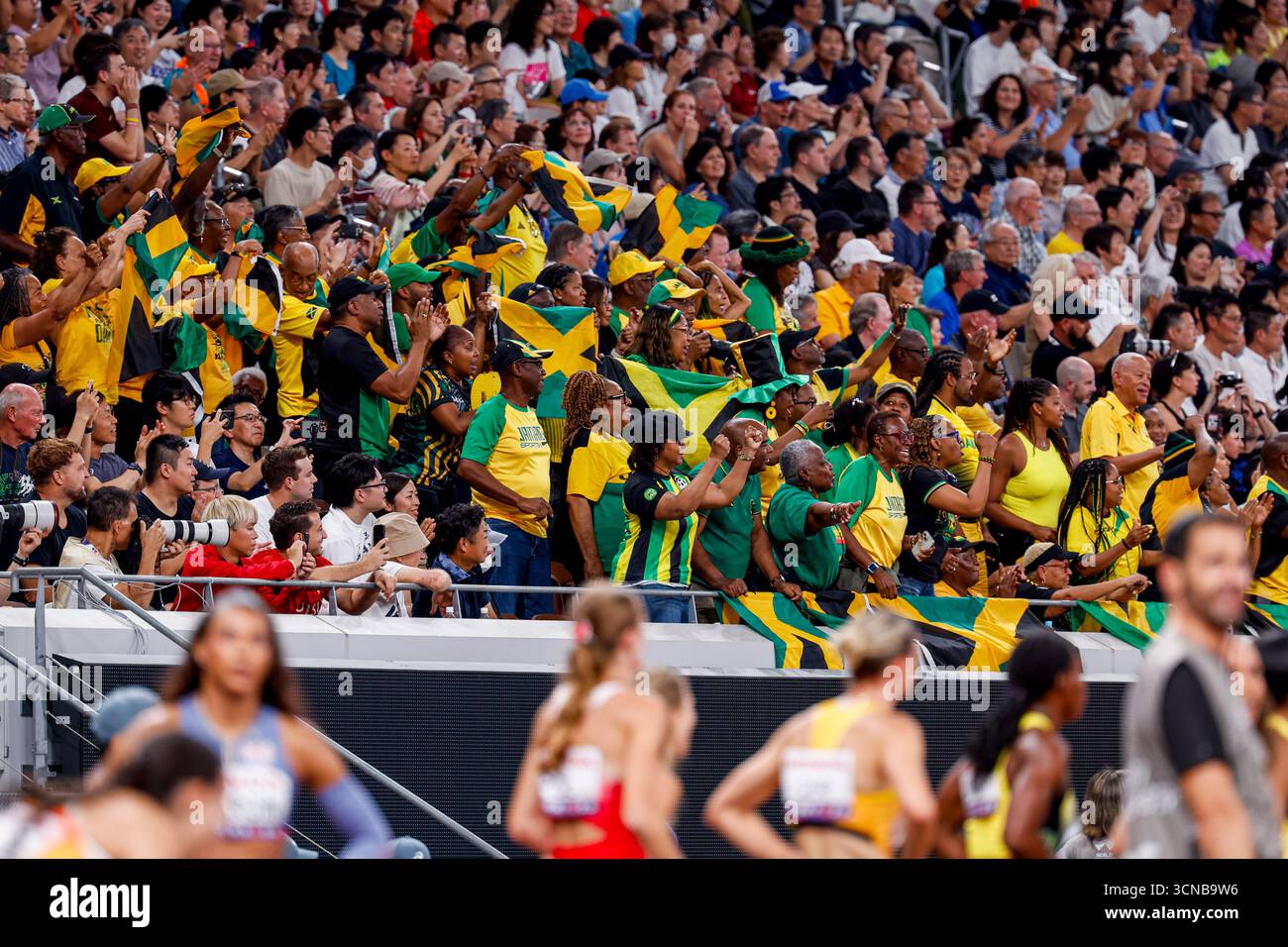 Supporters Of Jamaica Watching Athletes During The Women s 4x400 Metres supporters-of-jamaica-watching-athletes-during-the-women-s-4x400-metres
