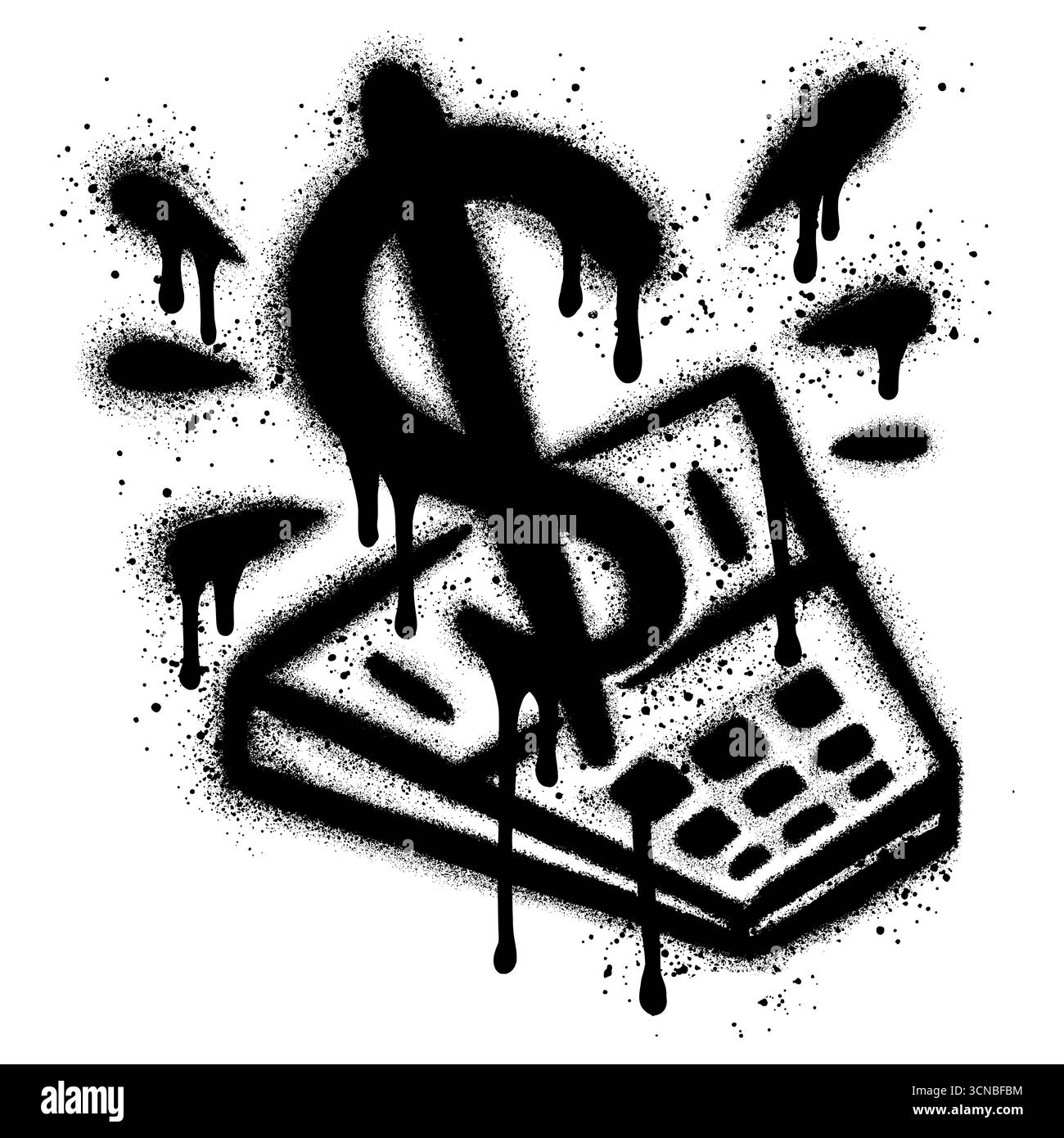 Graffiti style dollar counting concept. Illustration of a money ...