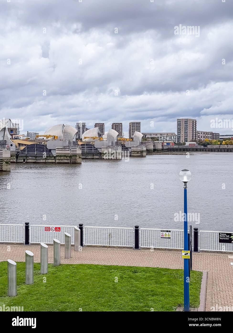The Thames Barrier across the River Thames, London - Smartphone Captured Stock Image
