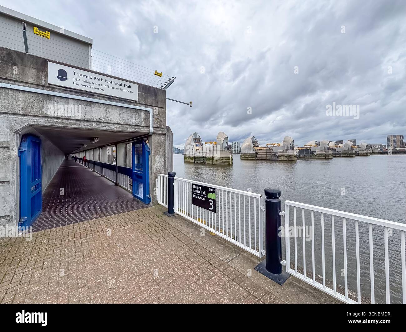 The Thames Barrier across the River Thames, London - Smartphone Captured Stock Image