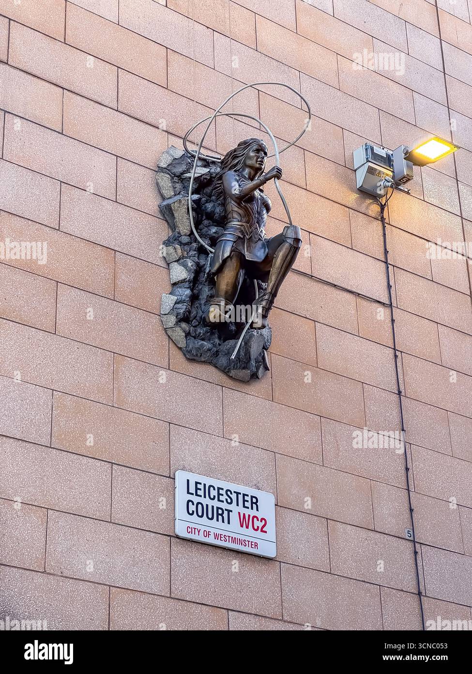 Wonder Woman - Leicester Square Gardens, London - Smartphone Captured Stock Image