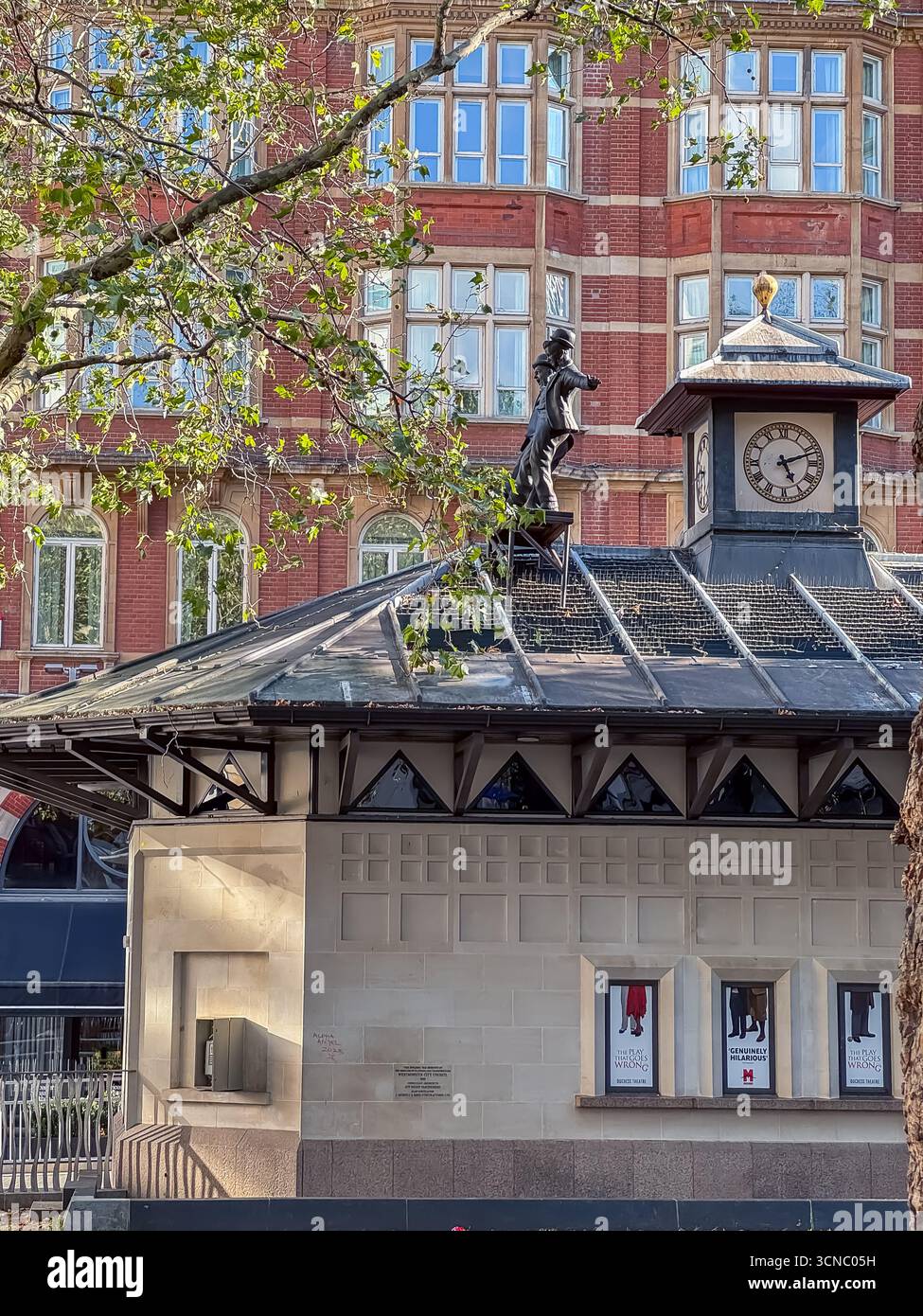 Laurel and Hardy in Liberty - Leicester Square Gardens, London - Smartphone Captured Stock Image