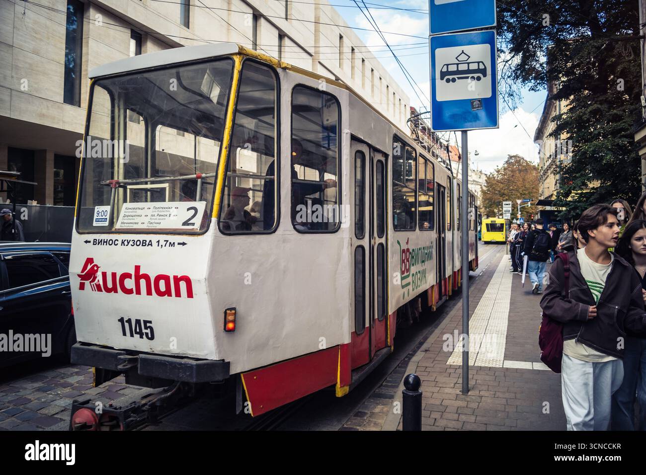 Lviv, Ukraine, September 18, 2025 Trams operate in the city of Lviv ...